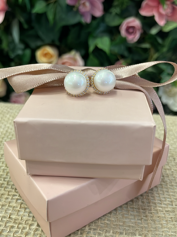 Brinco Alice (Pérola Cravejada com Tarraxa Mágica) - Imagem 2