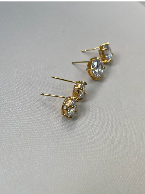 Duo Brincos Ponto de Luz Zircônia Cristal - Imagem 3