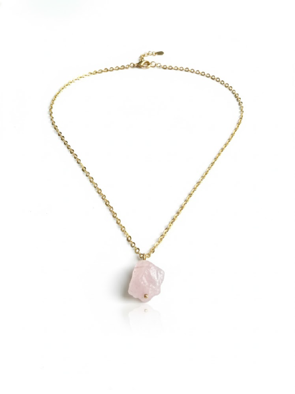 Corrente com Pedra Natural Quartzo Bianca